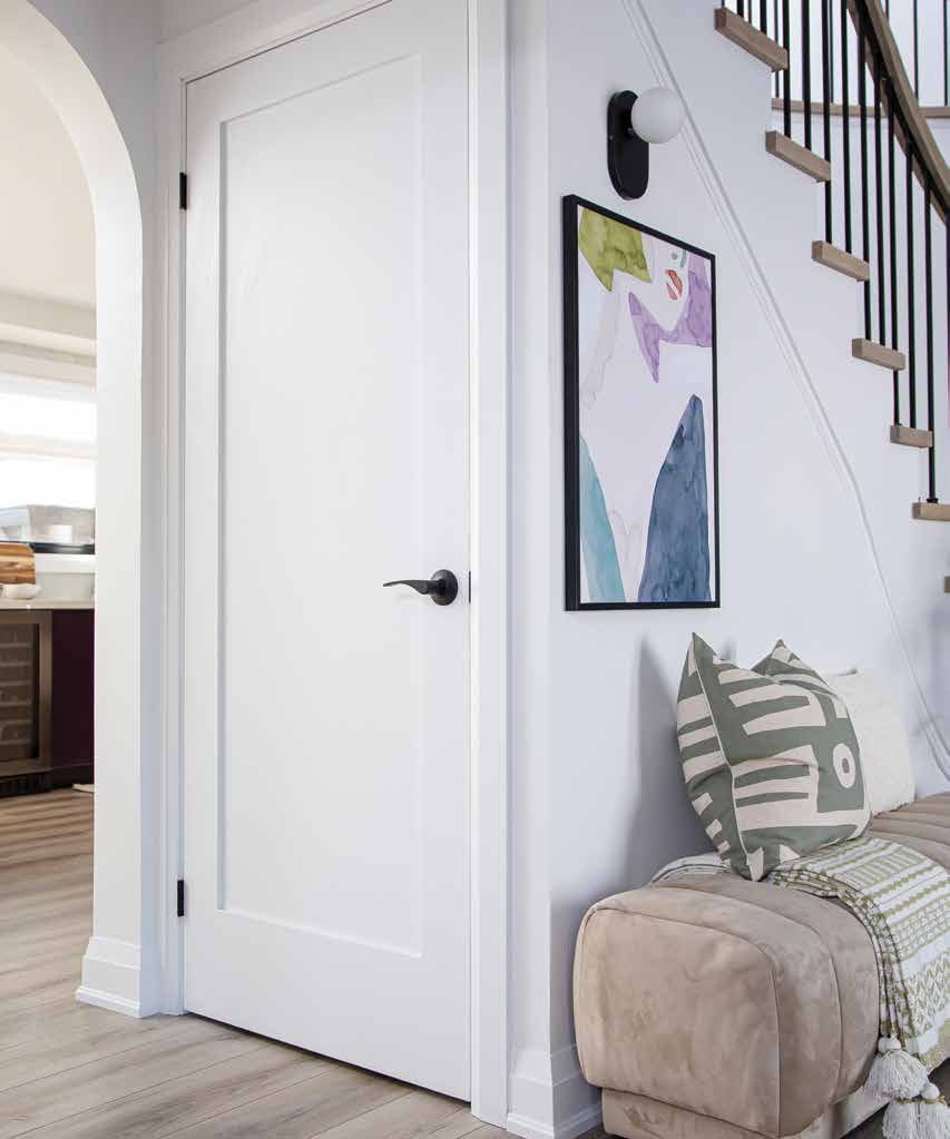 White panel interior door in a hallway