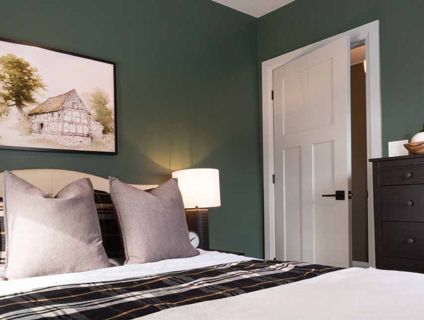 Interior panel door in a bedroom