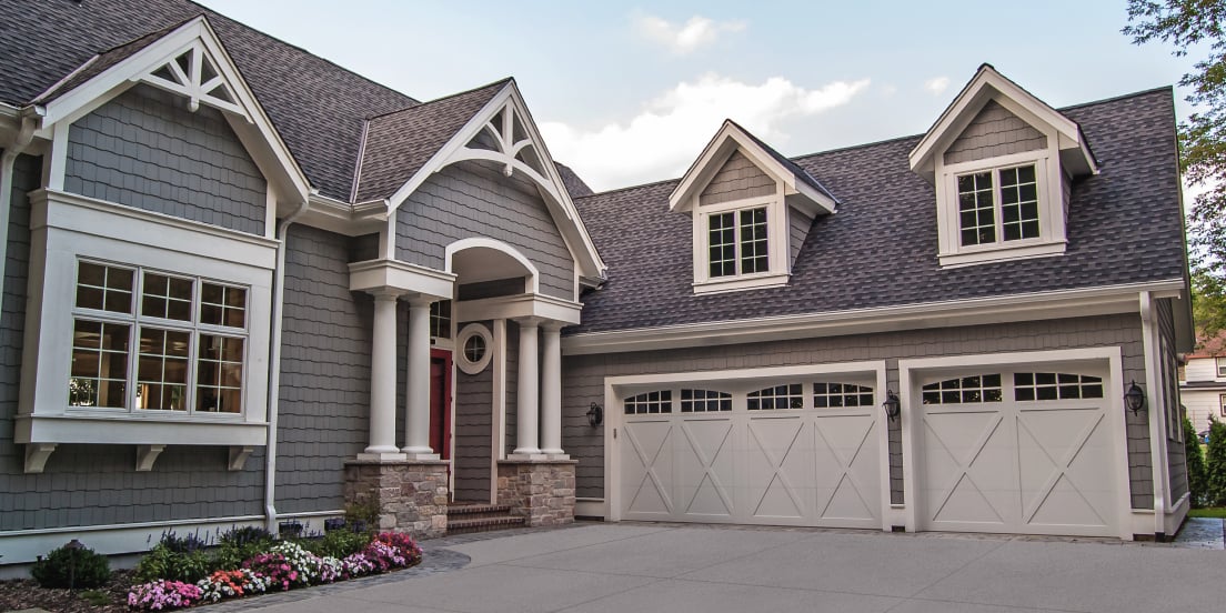 Overlay Carriage House garage door on a home