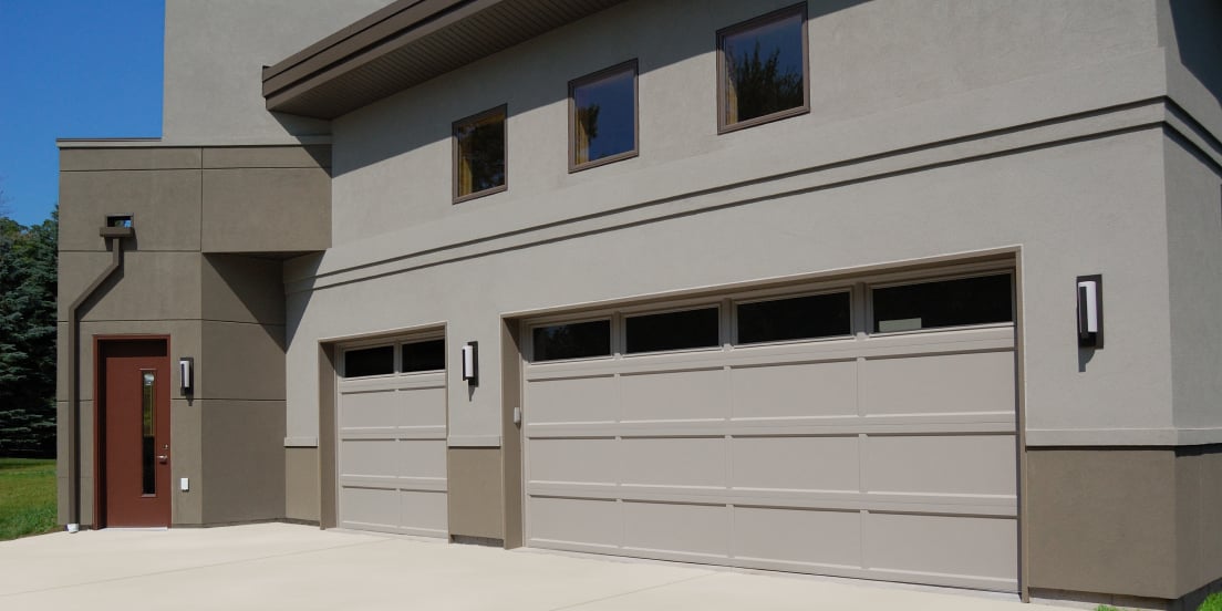 Recessed Panel garage door on a home