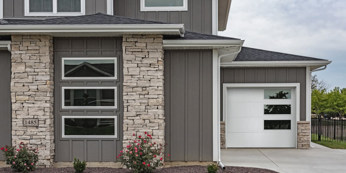 Skyline Flush garage door on a home