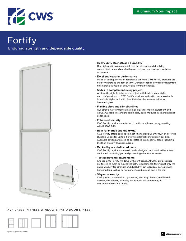 Aluminum Non-Impact Spec Sheet cover